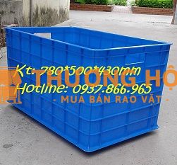Rổ( sóng) nhựa 5 bánh xe, sọt kích thước 780*500*430mm, sọt nhưa trong xưởng may