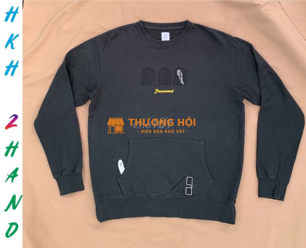 FREESHIP**Sweater GRANIPH màu đen rêu đậm**75-85kg