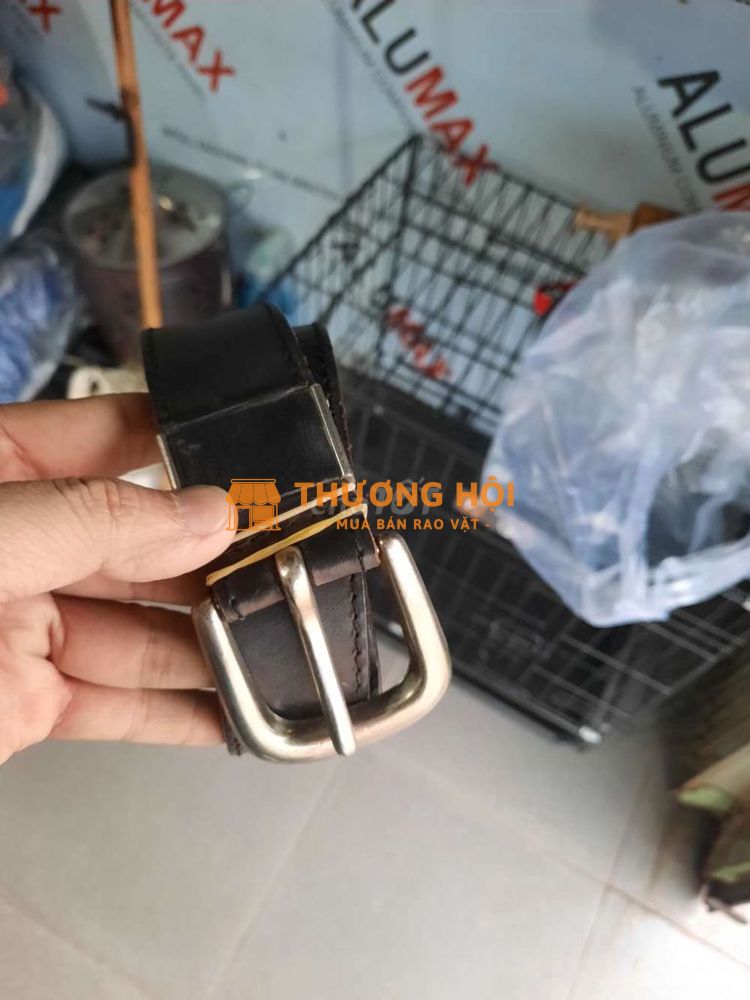 Dây si bò đen khóa đồng trắng
