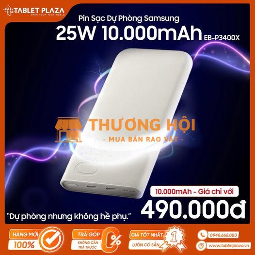 Pin dự phòng Samsung 25W 10.000mAh – Giá nhẹ 490.000