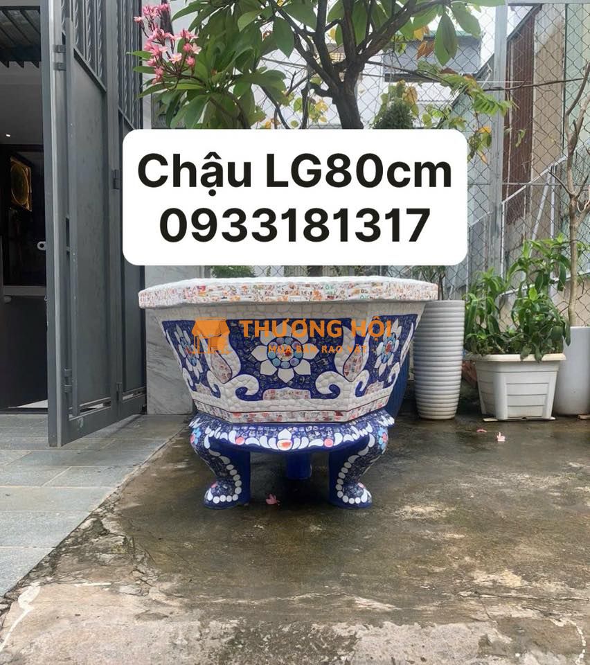 Cơ sở chậu hoa Thế Sơn - chậu hoa dán sành sứ - chậu khảm sành - cẩn miêng