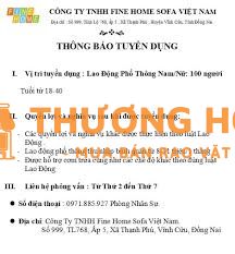 Tuyển dụng LĐPT có tay nghề MAY kv Thạnh Phú