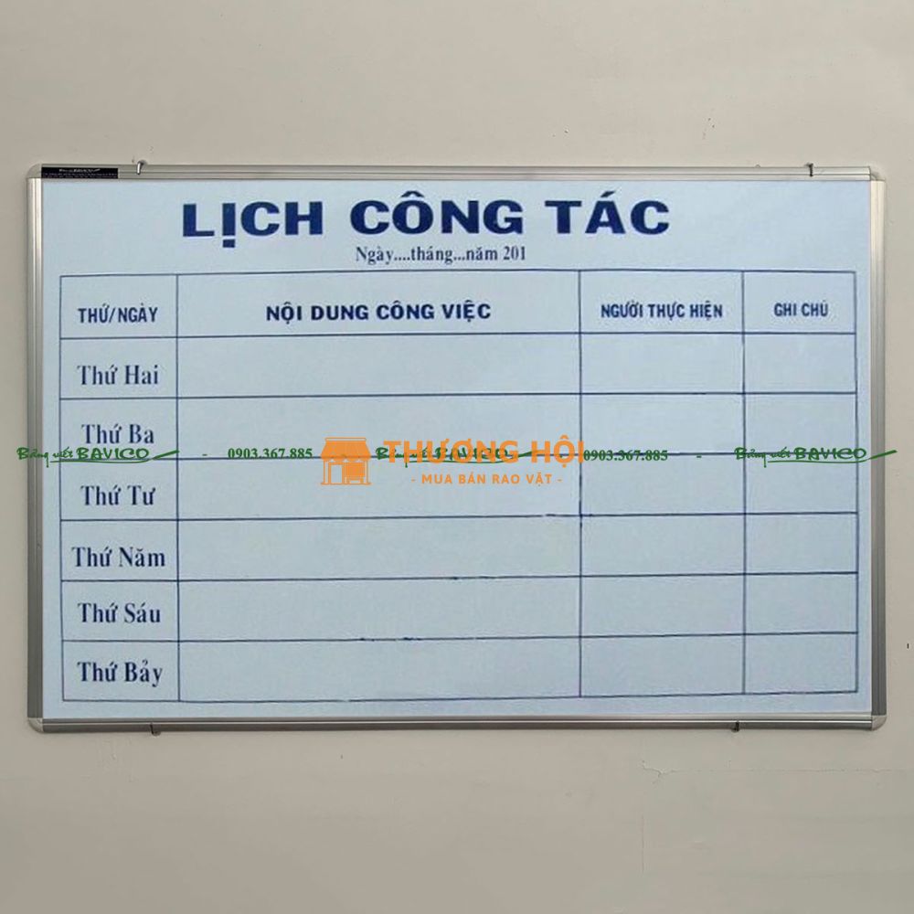 BẢNG LỊCH CÔNG TÁC 60X80 CM