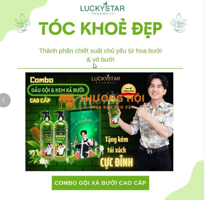 COMBO GỘI XẢ BƯỞI CAO CẤP 850ML - LUCKY STAR