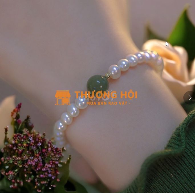 VÒNG TAY NGỌC TRAI PHỐI NGỌC BÍCH THIÊN NHIÊN