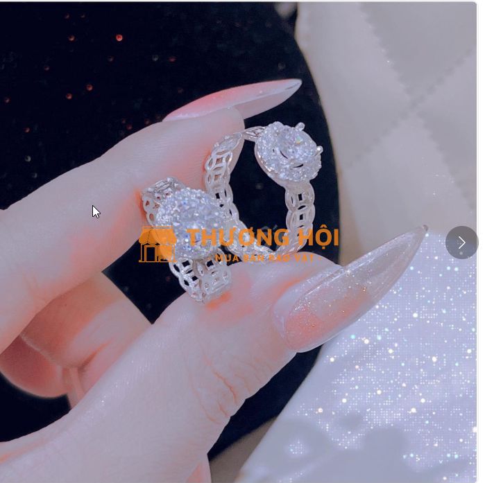NHẪN KIM TIỀN ĐÍNH ĐÁ BẠC TA CAO CẤP - THẮNG GIANG