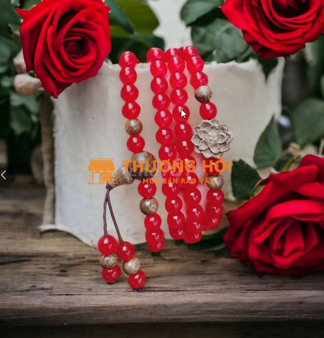 VÒNG TAY ĐÁ THIÊN NHIÊN PHỐI SEN TRẦM TỐC