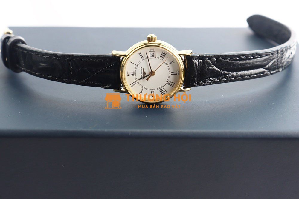 Đồng Hồ Nữ : Longines Presence dây da - Mạ Vàng PVD, Lướt siêu đẹp - full hộp...