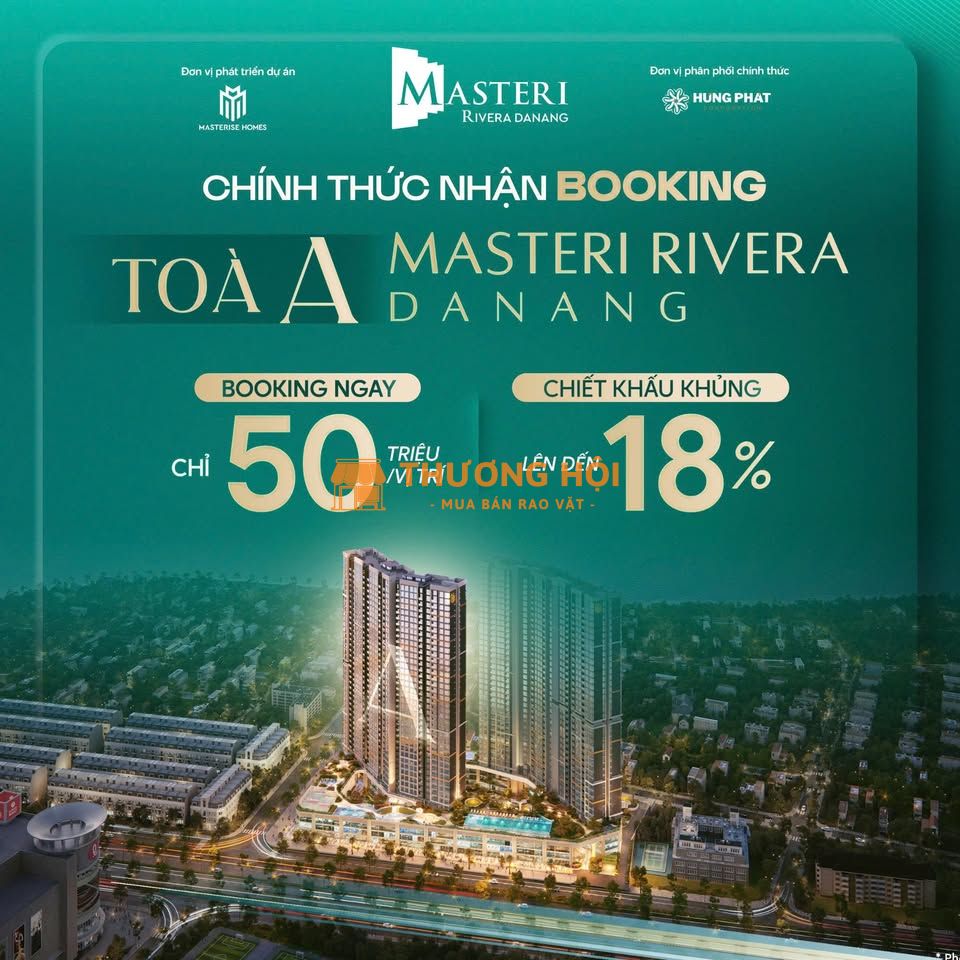 HOT!! Chỉ 1 căn duy nhất Masterise Rivera Đà Nẵng 68.4m² 2PN tầng 12, chỉ 4.5 tỷ (Full), sổ lâu dài