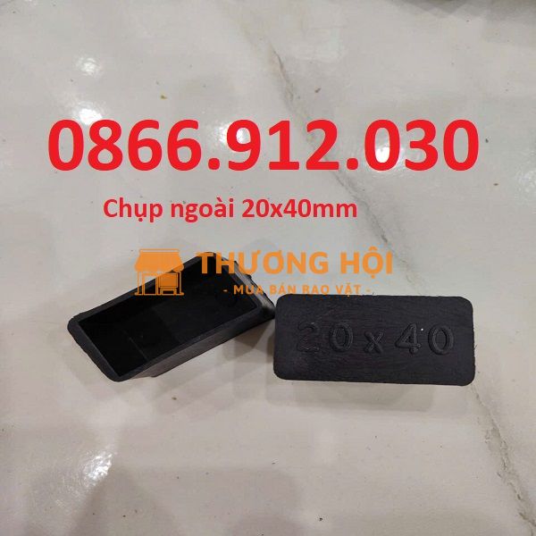 Các loại bịt đầu sắt hộp 20x40mm, nắp chụp nhựa 20x40mm