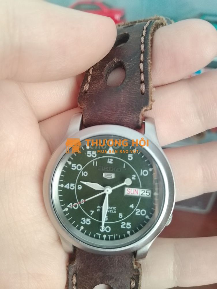 Seiko 5 quân đội mặt xanh lá 37mm
