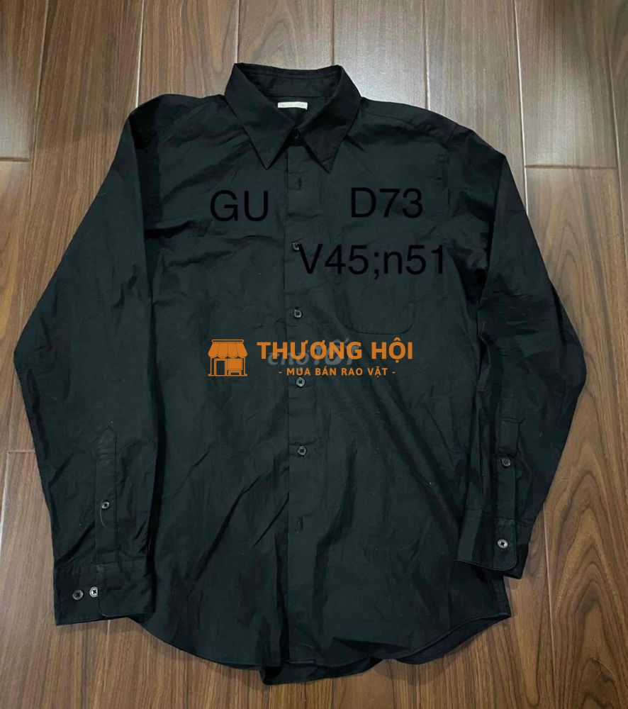 sơmi tay dài GU màu đen size M mới 96%