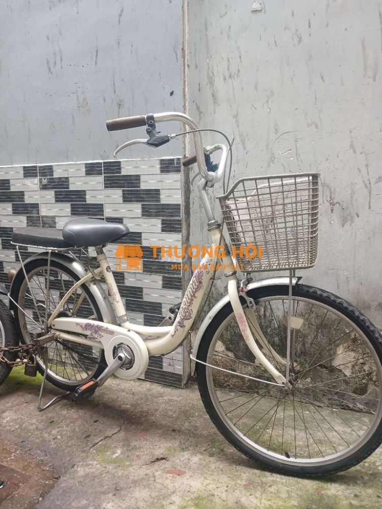 Xe đạp màu trắng asama
