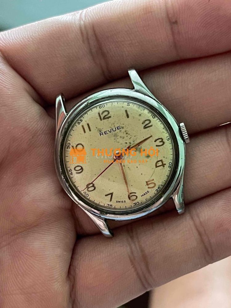 Đồng hồ cổ Revue cơ cót quân đội.