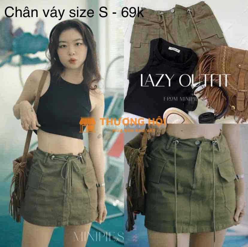 Chân váy xanh - size S