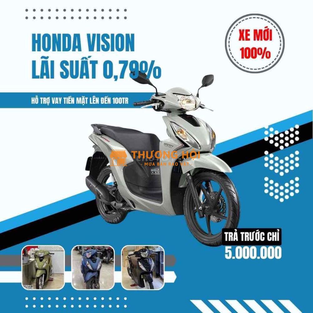 Vision Trả Góp 0,79% | Trả trước 3T | Vay Tiền Mặt 35.000.000 đ