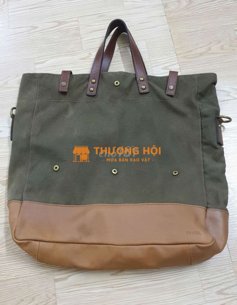 Túi Canvas phối da Fossil