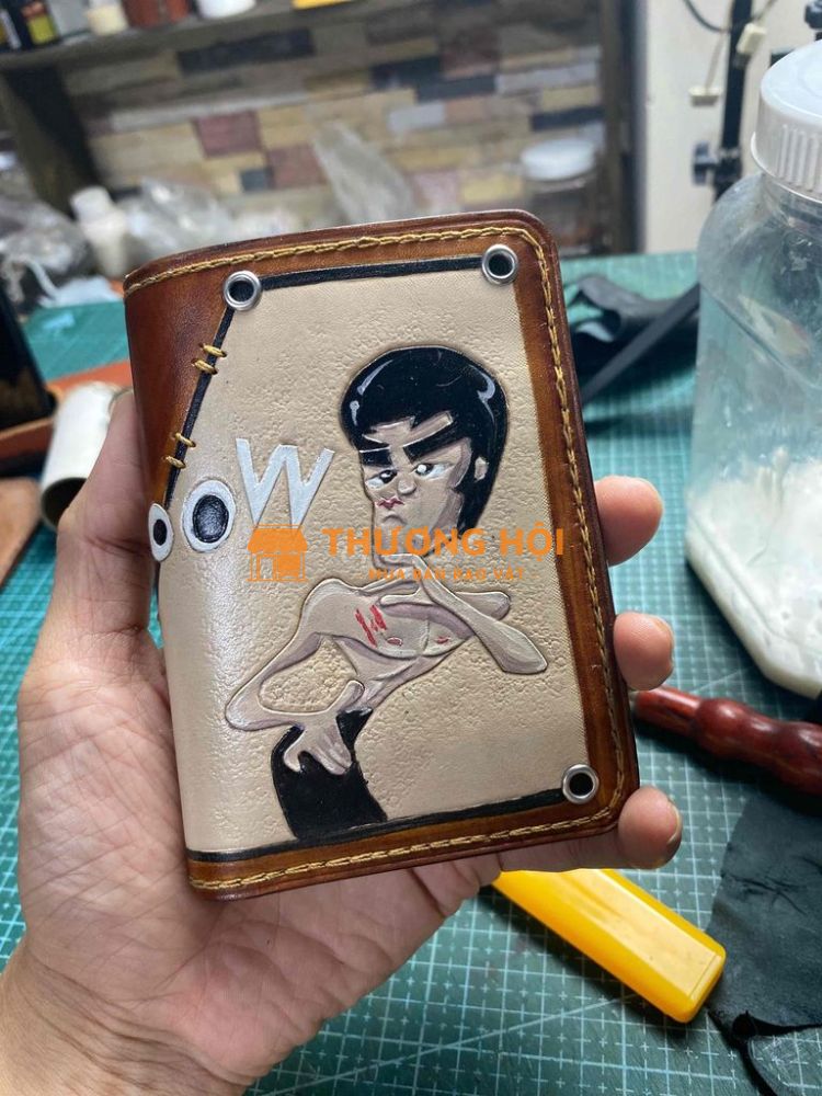 Ví da Handmade Mỹ thuật Bruce Lee
