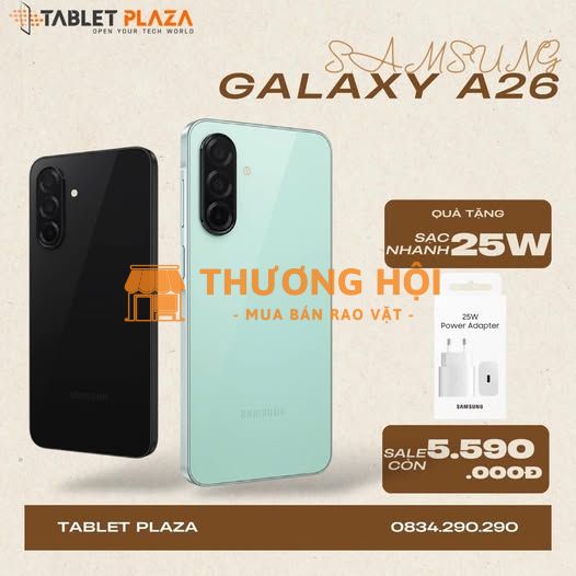 Galaxy A26 cấu hình khỏe giá siêu tốt chỉ 5.590k