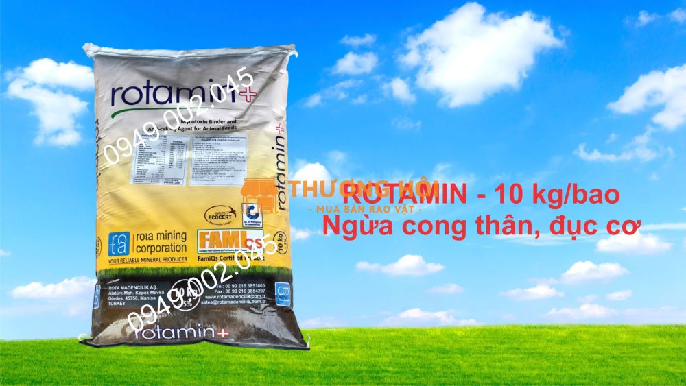 ROTAMIN – Khoáng trộn, khoáng tạt ngừa cong thân, đục cơ trên tôm