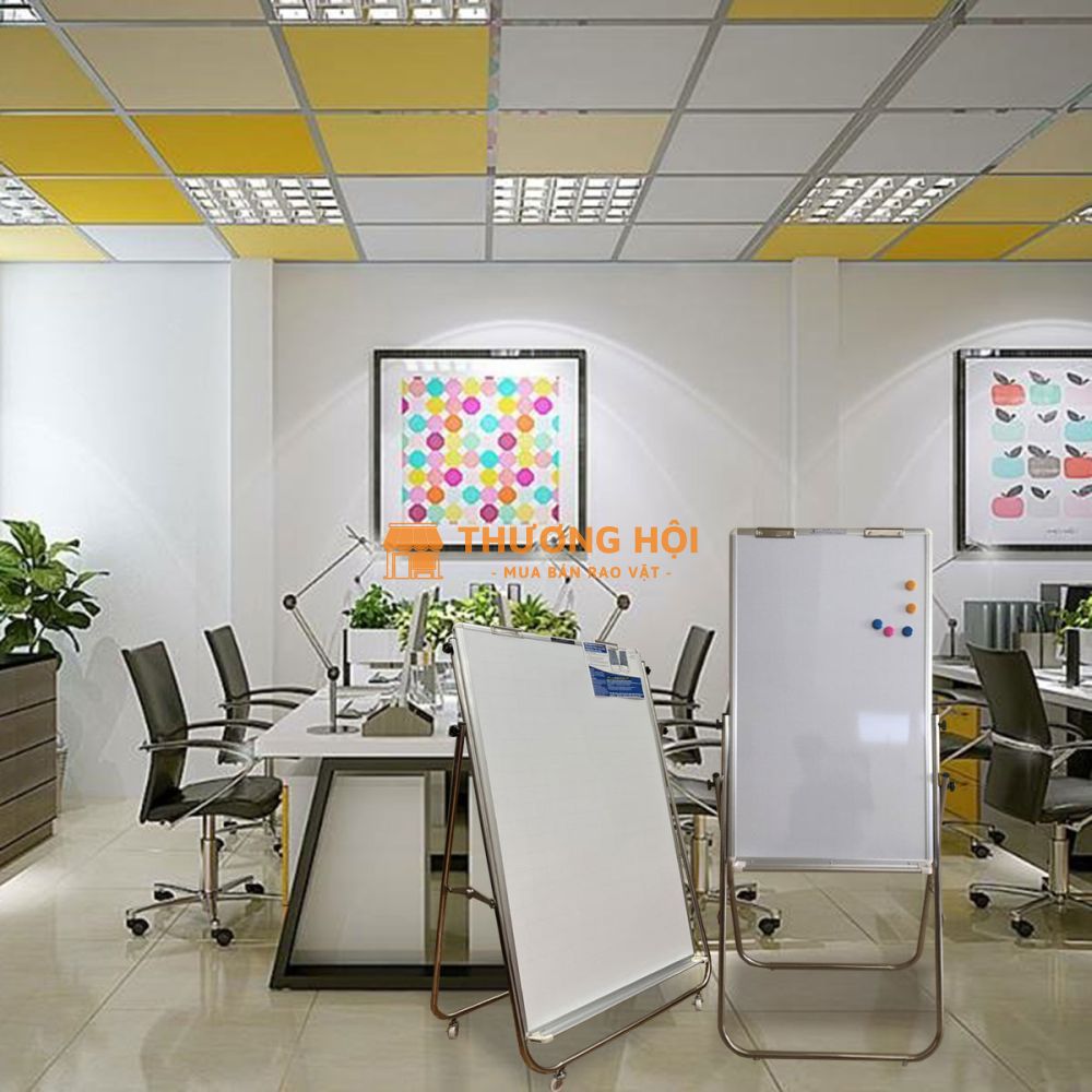 Bảng flipchart chân inox viết bút lông