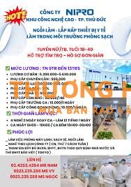 CTY NIPRO TUYỂN LĐPT CHÍNH THỨC NỮ
