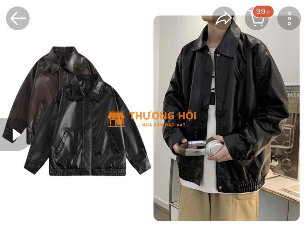 Áo khoác da đen mới tinh 4M OFFICIAL