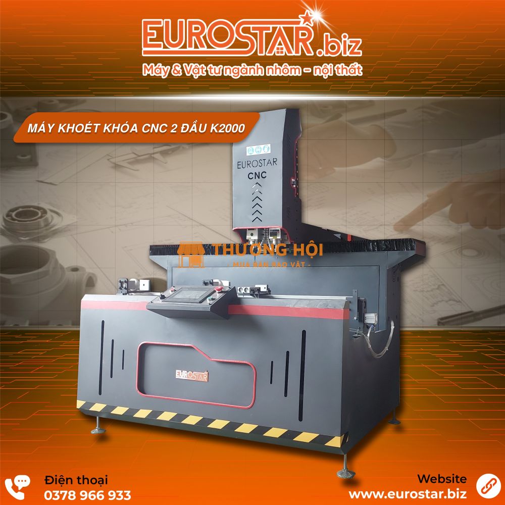MÁY KHOAN KHÓA CNC 2 ĐẦU K2000