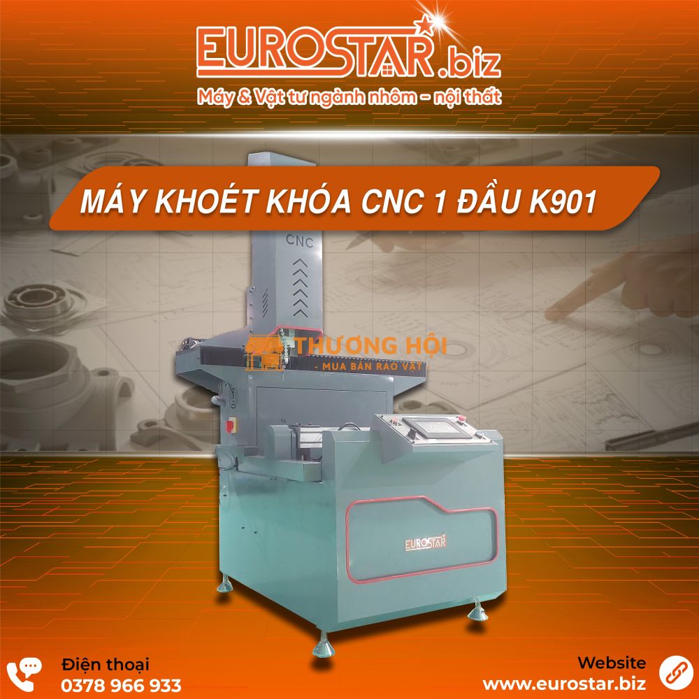 MÁY KHOÉT KHÓA CỬA NHÔM 1 ĐẦU K901