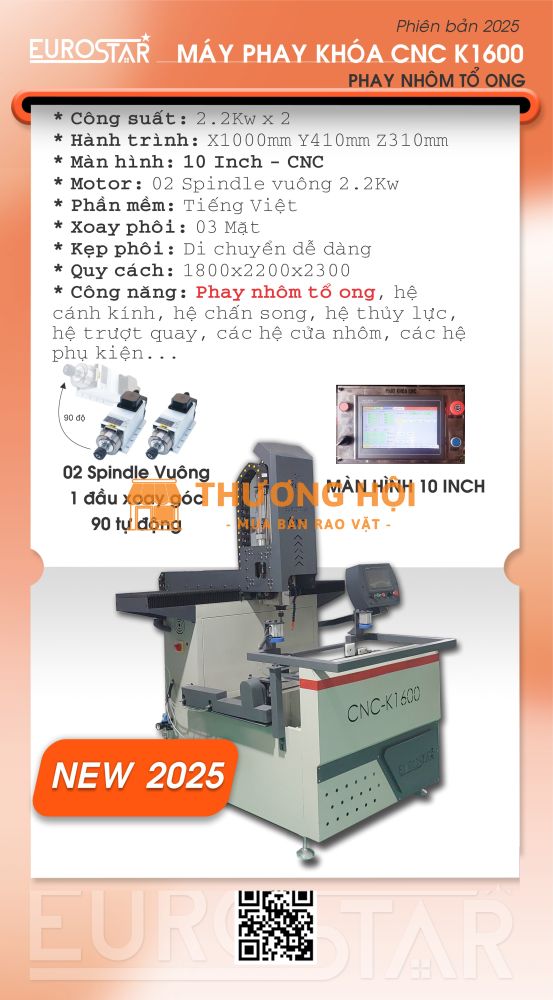 MÁY KHOÉT NHÔM TỔ ONG K1600