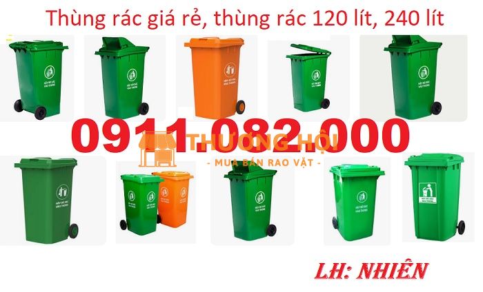 Bán thùng rác nhựa mẫu mã đẹp, chất lượng giá rẻ- thùng rác 120 lít, 240 lít, 660 lít- lh 0911082000