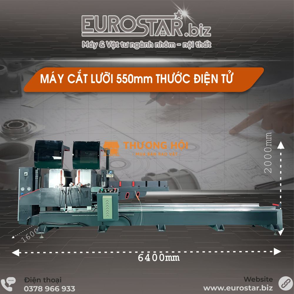 MÁY CẮT NHÔM 2 ĐẦU DÀI 6400mm EUROSTAR
