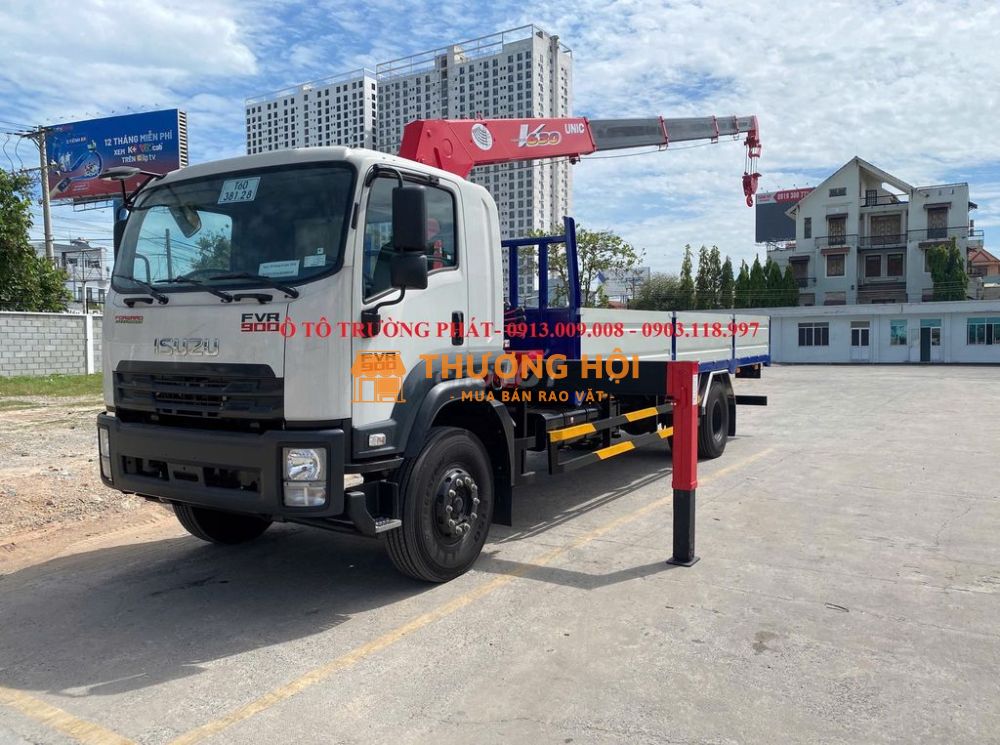 Bán Isuzu 9 Tấn cẩu Unic 6.3 tấn thùng dài 7.3m