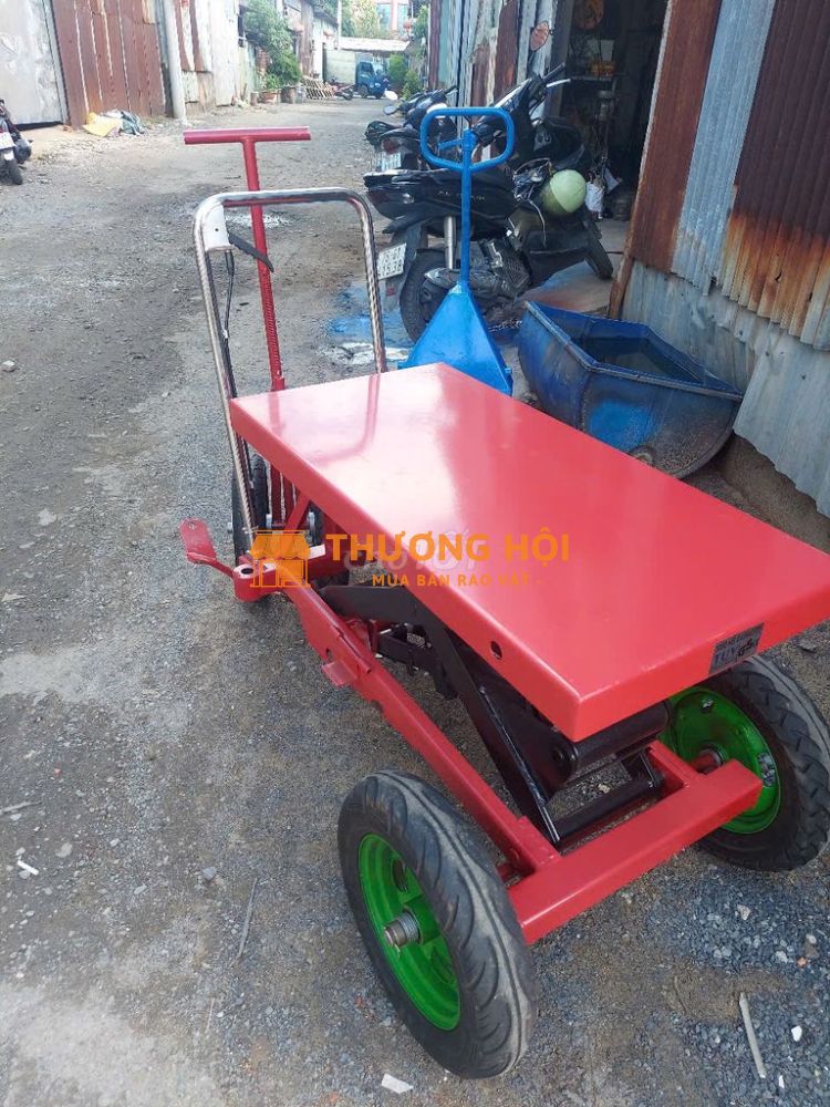 Xe nâng chậu cảnh 1000kg chế 4 bánh lớn
