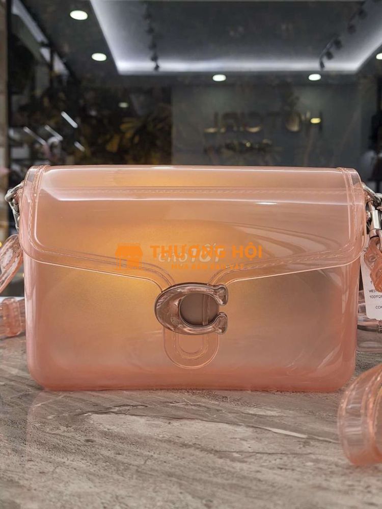 Túi đeo chéo jelly coach hồng limited