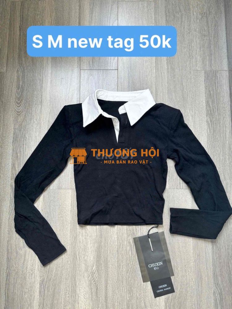 Áo thun nữ Chuxin cotton đen, size S-M