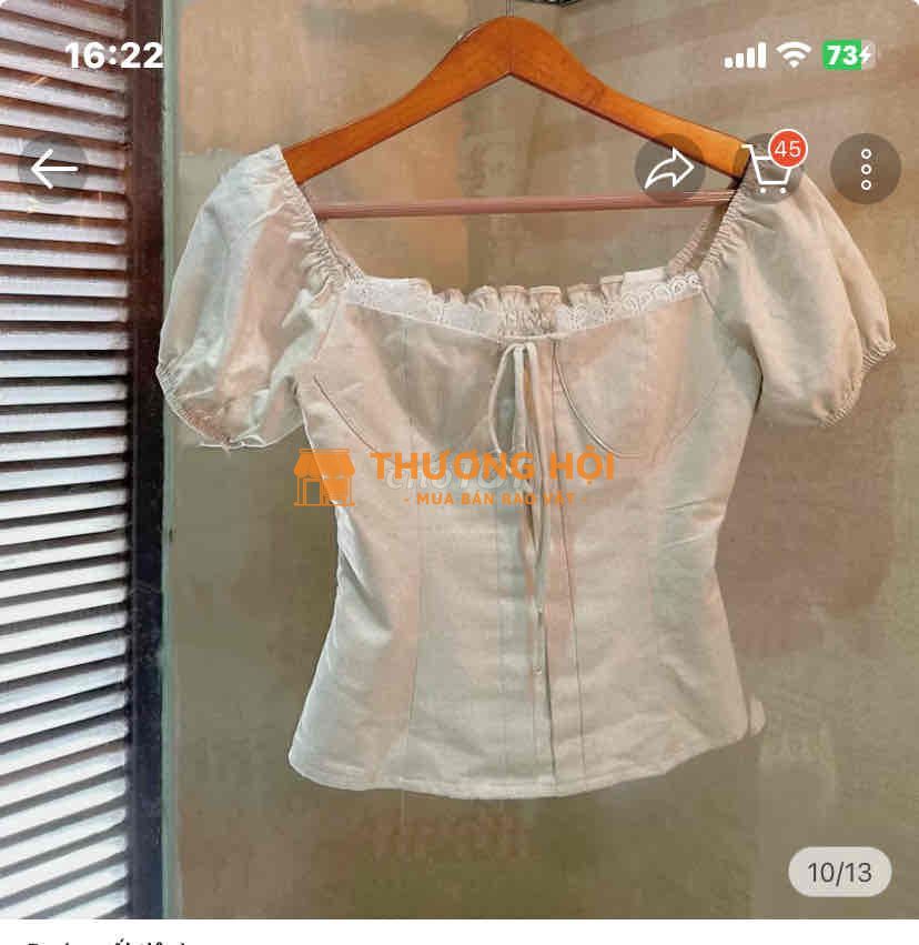 Áo silin top - Linen Marvin Le - Size L - Màu be