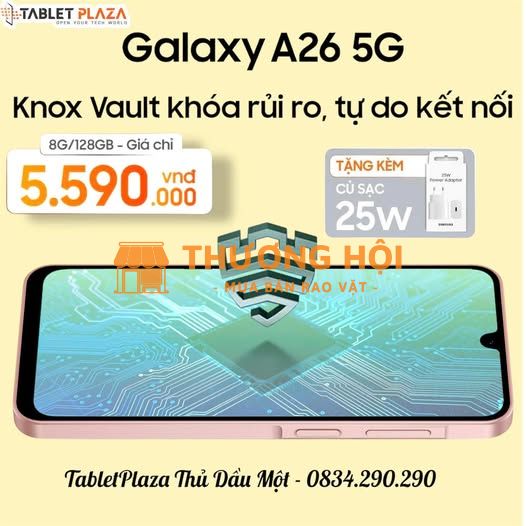 Galaxy A26 5G – Mỏng nhẹ sang xịn, mặt lưng kính bóng bẩy chuẩn trend