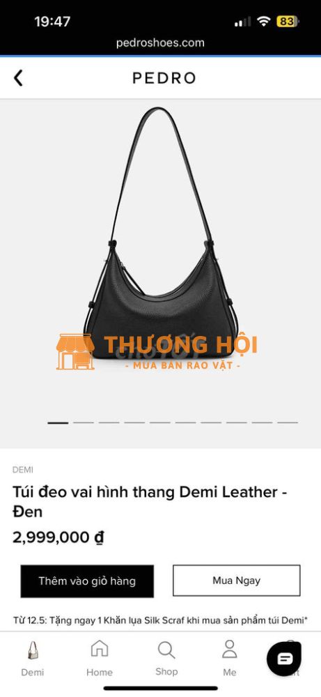 PREDO NEW - túi đeo vai Demi Leather - Đen
