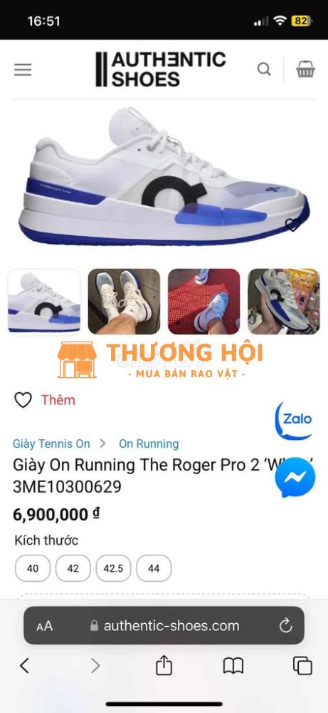pass giày on the roger 2 size 40