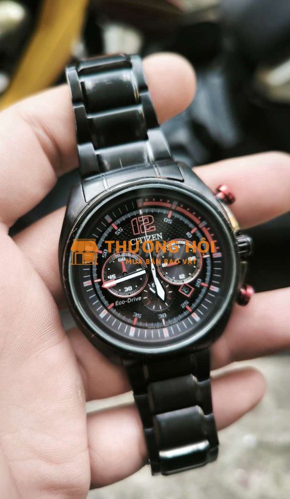 Đồng hồ eco drive full đen .