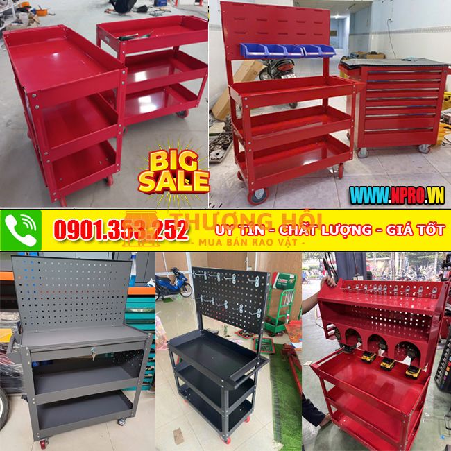 Kệ đồ nghề 3 ngăn - tủ đồ nghề sơn tĩnh điện
