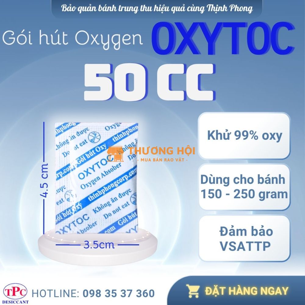 Bảo Quản Bánh Trung Thu 250gram Hiệu Quả Với Gói Hút Oxy (Oxygen) Oxytoc 50cc