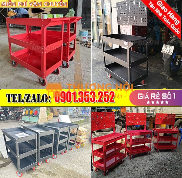 Xe đẩy 3 ngăn - bảo quản và di chuyển đồ nghế tốt hơn