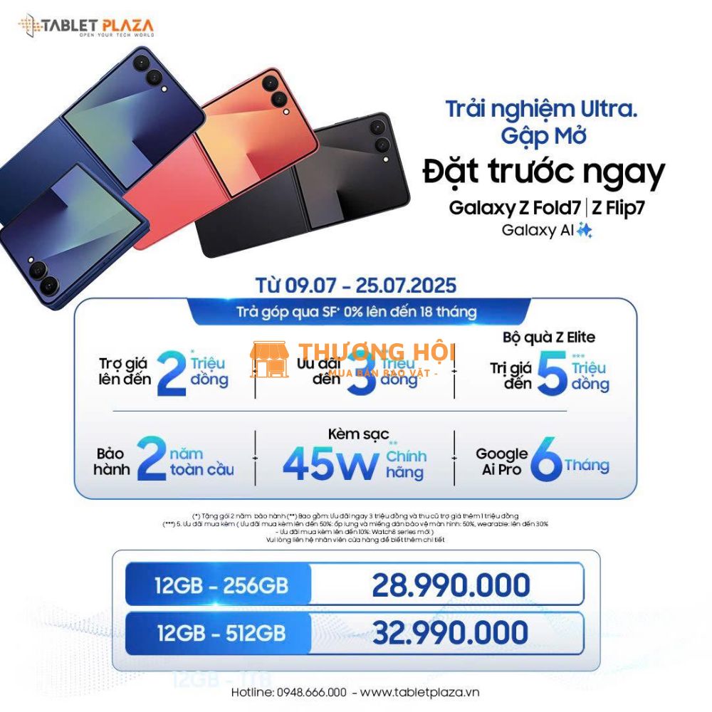 Siêu phẩm Galaxy Z Fold7 Z Flip7 mỏng nhẹ