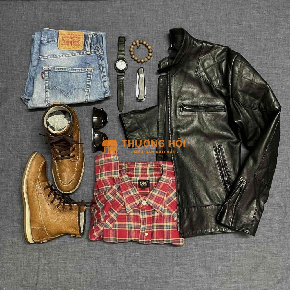 Giầy Moctoe nam sz40 da bò mềm