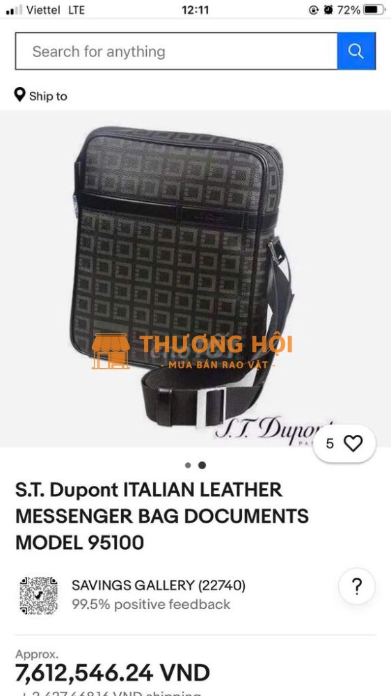 Túi đeo chéo ST. Dupont chính hãng mới cao
