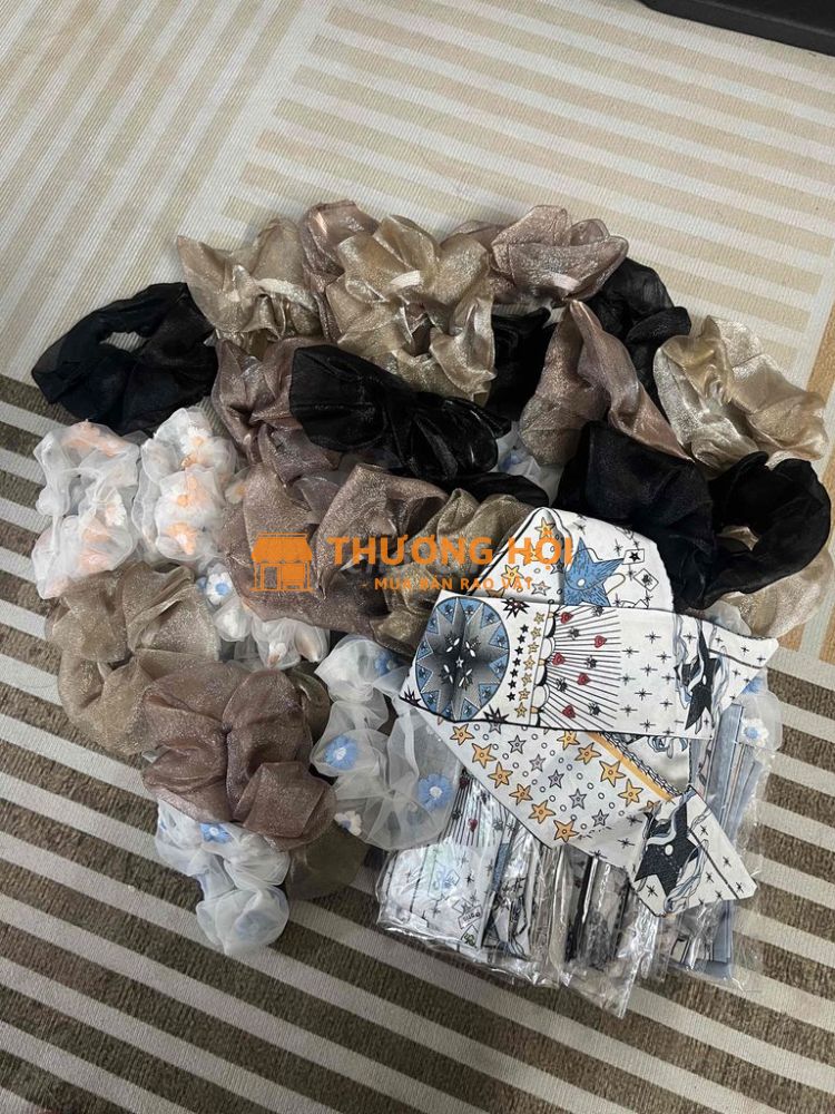 Dây buộc tóc scrunchies, khăn turban (tất cả)