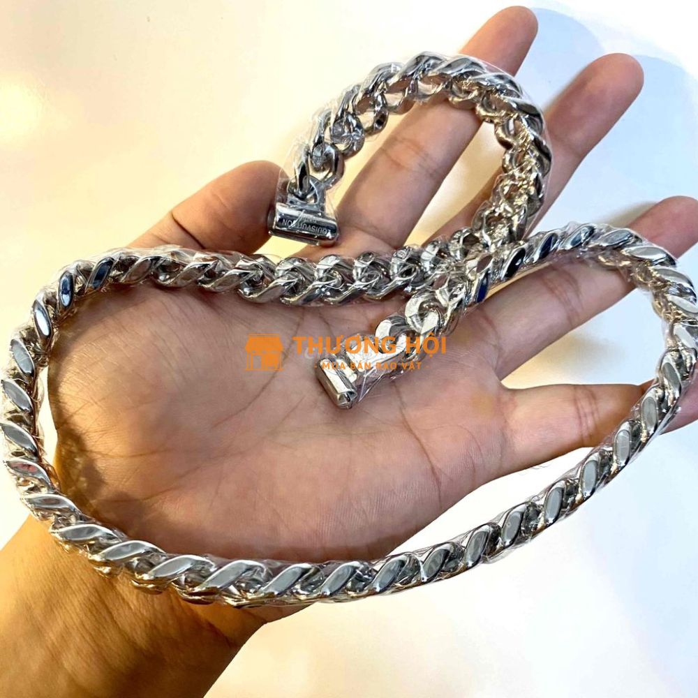 dây chuyền nam titanium bản lớn khoá từ