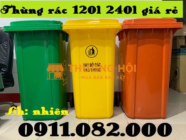 Hạ giá thùng rác nhựa màu xanh, thùng rác 120l 240l 660l giá rẻ miền tây